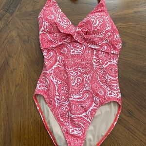 Talbots Kids One Piece Swimsuit - Red Paisley